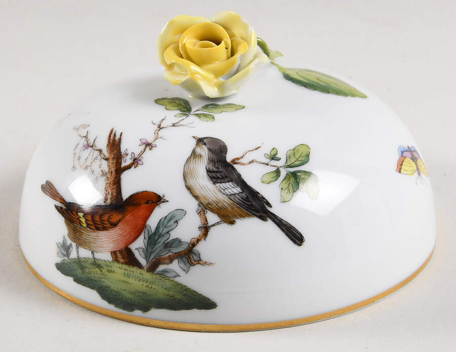 Rothschild Bird (RO) Lid for 4" Round Box by Herend-1