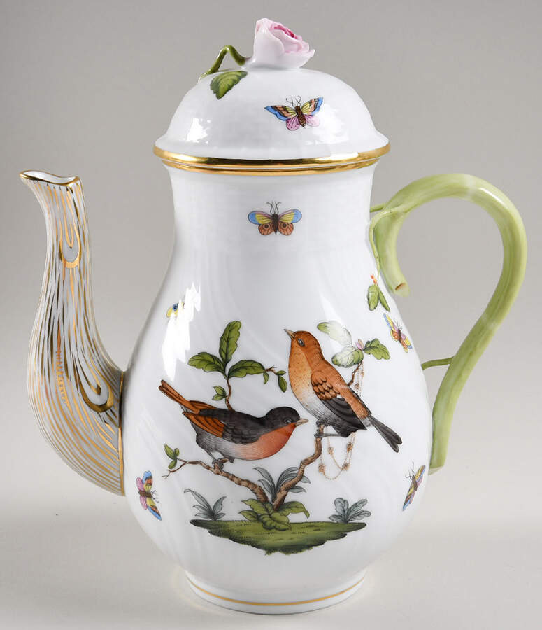 Rothschild Bird (RO) Coffee Pot & Lid by Herend-1