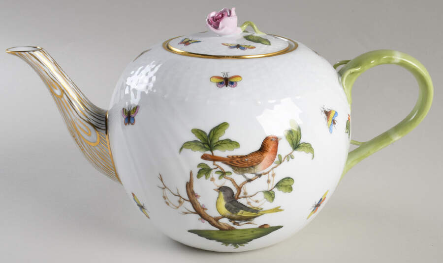 Rothschild Bird (RO) Large Tea Pot & Lid by Herend-1