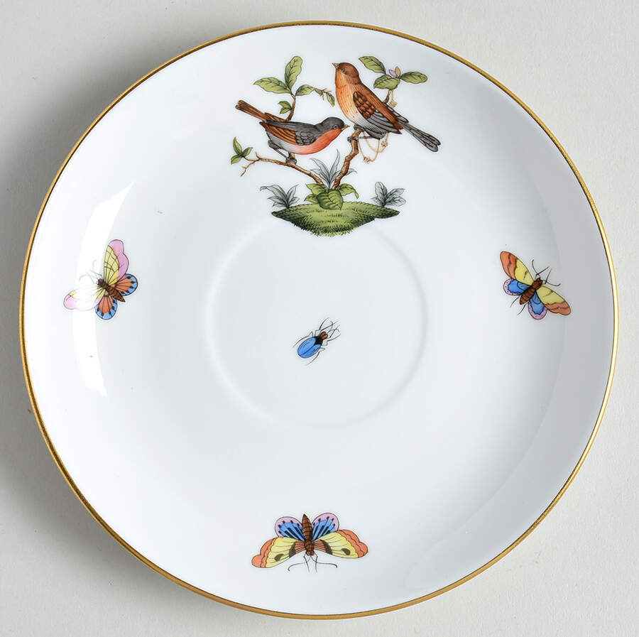 Rothschild Bird (RO) Saucer for Oversized Cup by Herend-1