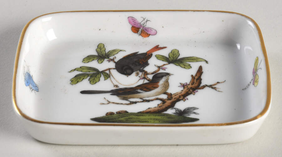 Rothschild Bird (RO) 3" Rectangular Ashtray by Herend-1