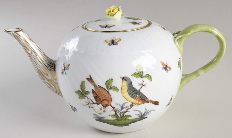 Rothschild Bird (RO) Teapot & Lid by Herend-1