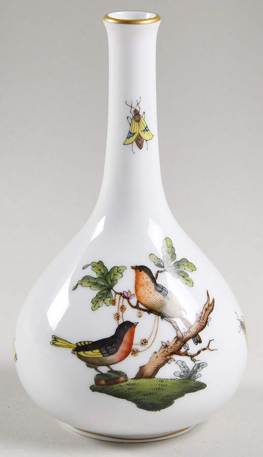 Rothschild Bird (RO) 5" Bud Vase by Herend-1