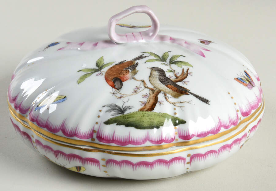Rothschild Bird (RO) 6" Candy Box with Lid by Herend-1