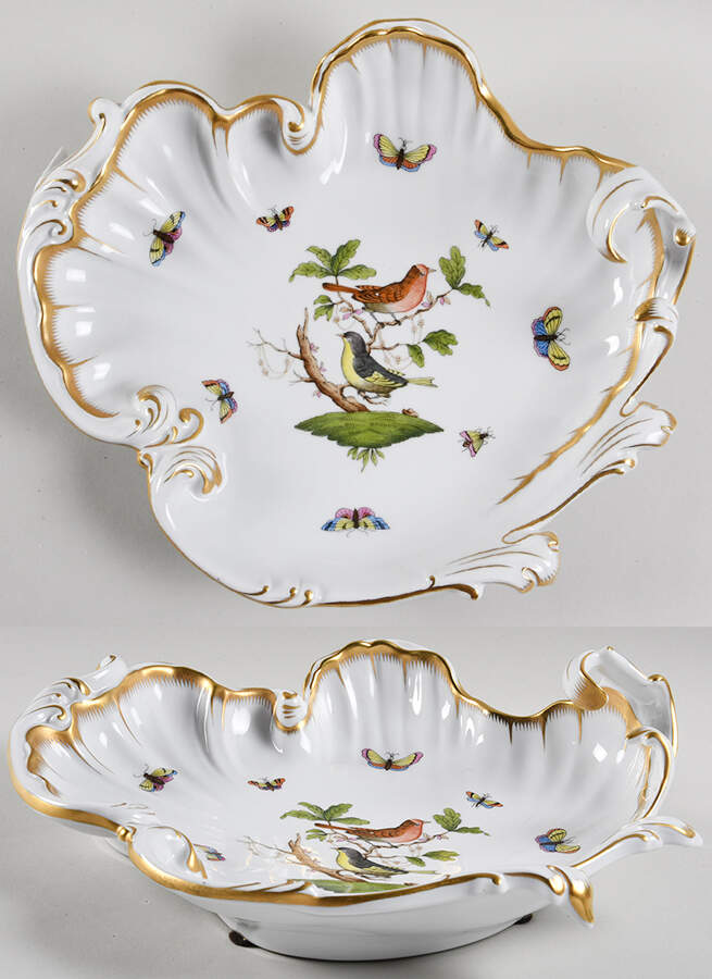Rothschild Bird (RO) Rococo/Wave Dish by Herend-1