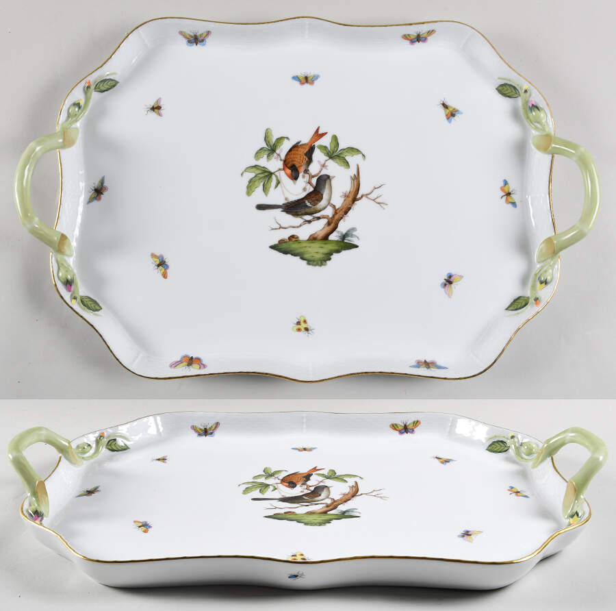 Rothschild Bird (RO) 18" Handled Tray by Herend-1