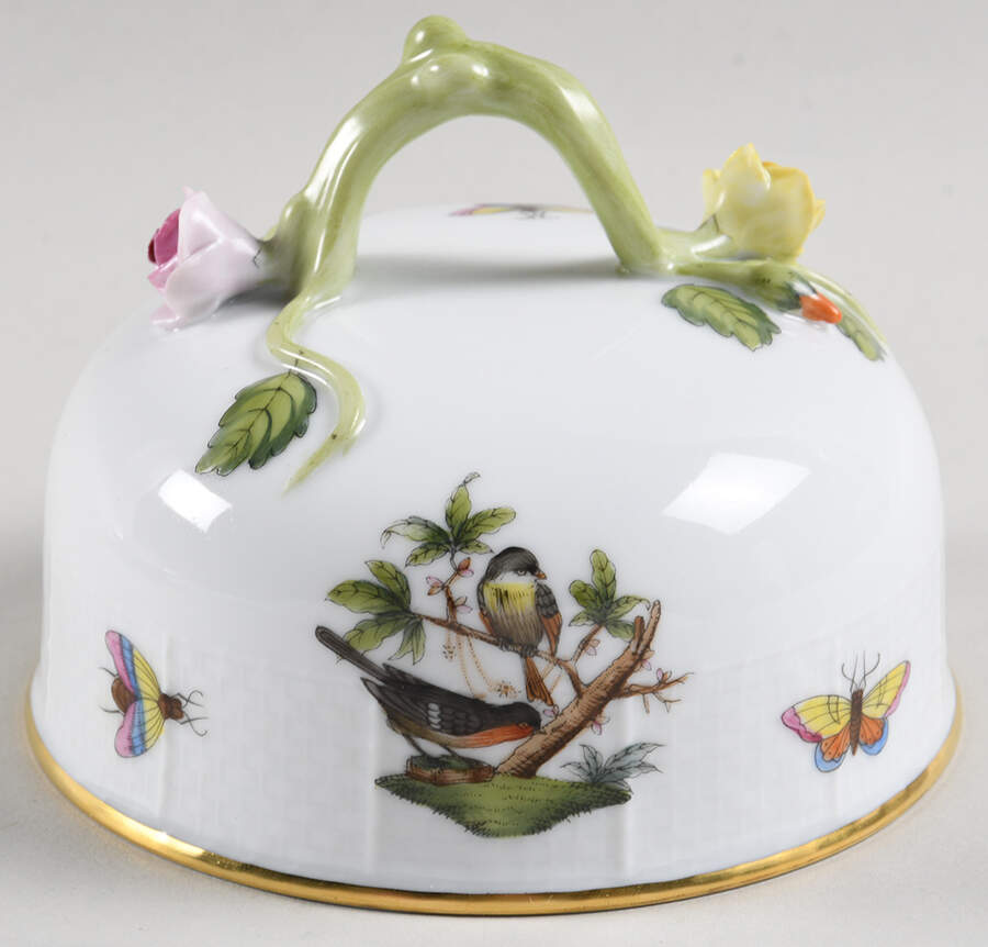 Rothschild Bird (RO) Lid for Round Butter by Herend-1
