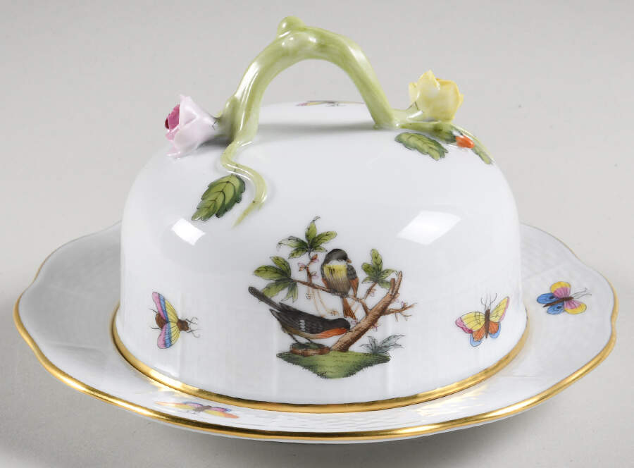 Rothschild Bird (RO) Round Covered Butter by Herend-1