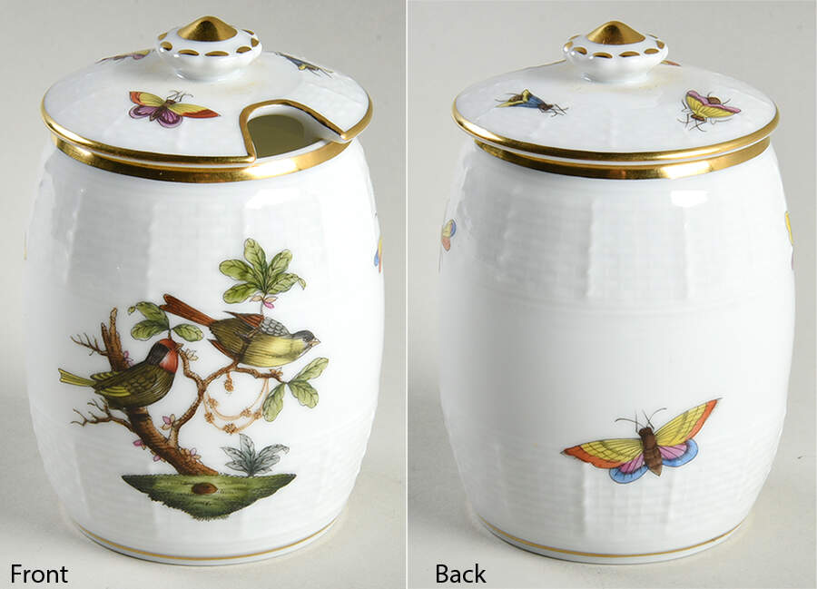 Rothschild Bird (RO) Jam/Jelly & Lid by Herend-1