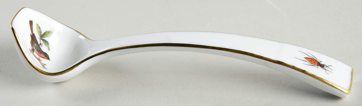 Rothschild Bird (RO) Cream/Mayonnaise Ladle Solid Piece by Herend-1