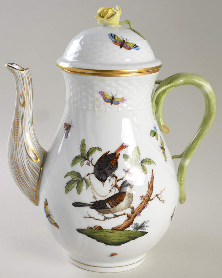 Rothschild Bird (RO) Coffee Pot & Lid by Herend-1