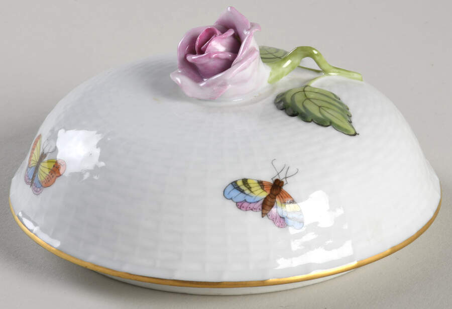 Rothschild Bird (RO) Lid for Medium Ginger Jar by Herend-1