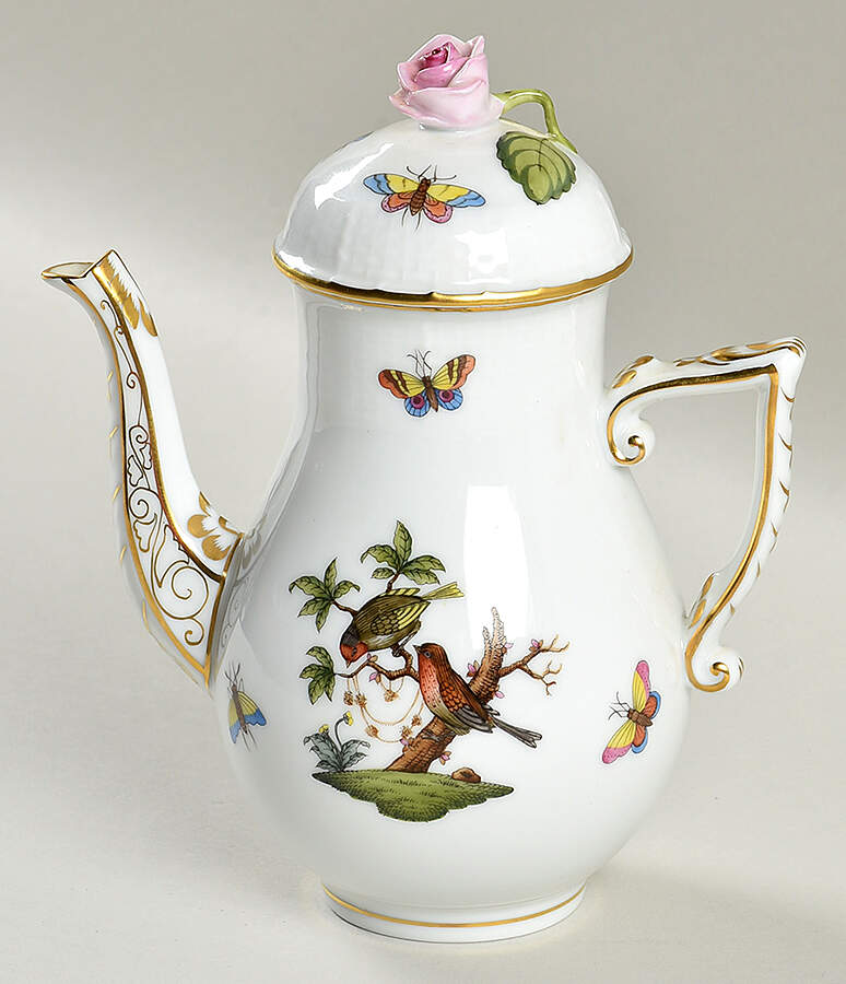 Rothschild Bird (RO) Small Coffee Pot & Lid by Herend-1