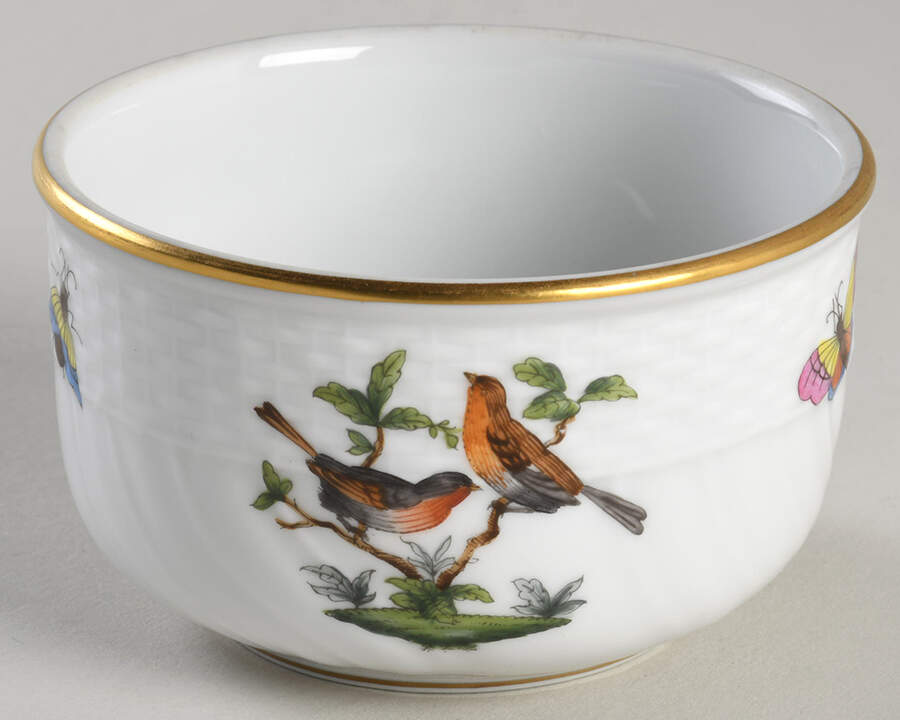 Rothschild Bird (RO) Mini Sugar Bowl No Lid by Herend-1