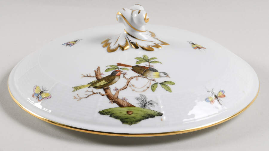 Rothschild Bird (RO) Lid for Medium Round Vegetable by Herend-1