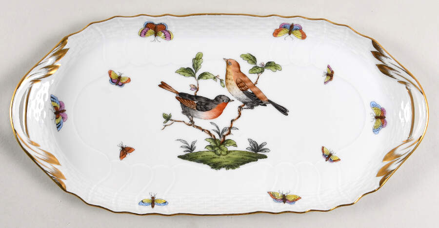 Rothschild Bird (RO) 12" Sandwich Tray by Herend-1