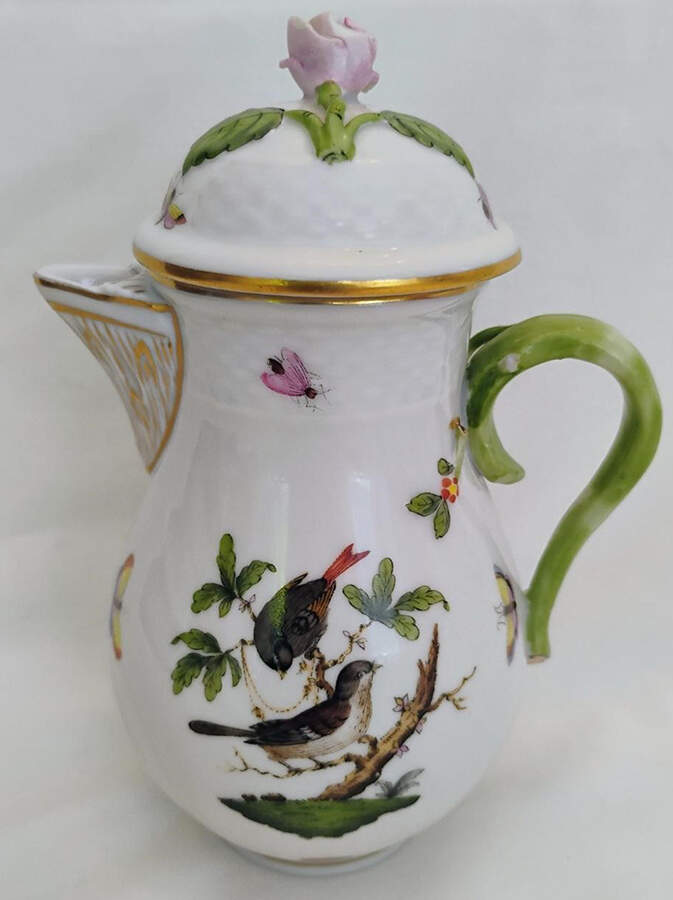 Rothschild Bird (RO) Mocha Pot & Lid by Herend-1