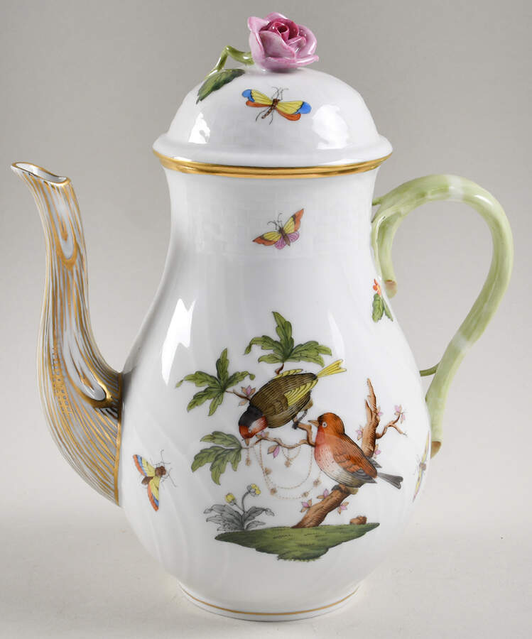 Rothschild Bird (RO) Coffee Pot & Lid by Herend-1