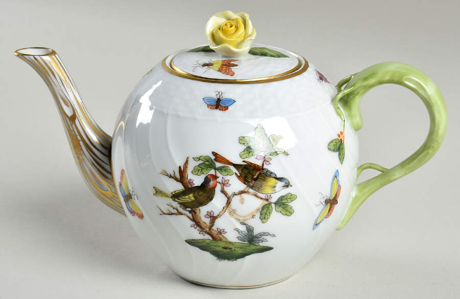 Rothschild Bird (RO) Individual Teapot & Lid by Herend-1