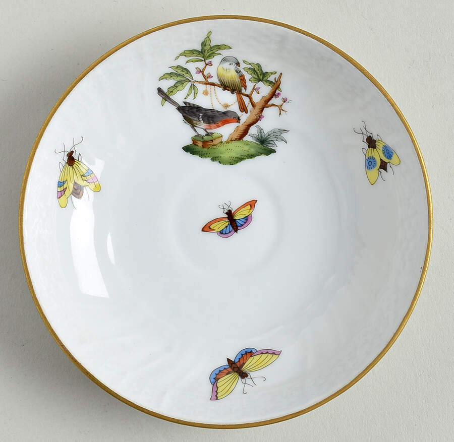Rothschild Bird (RO) Saucer for Flat Demitasse Cup by Herend-1
