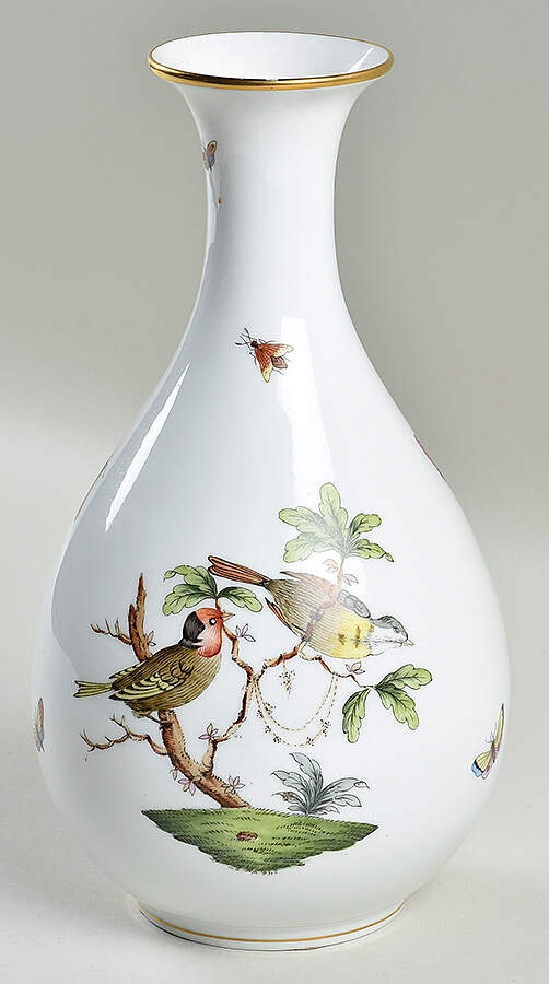 Rothschild Bird (RO) 9" Bud Vase by Herend-1