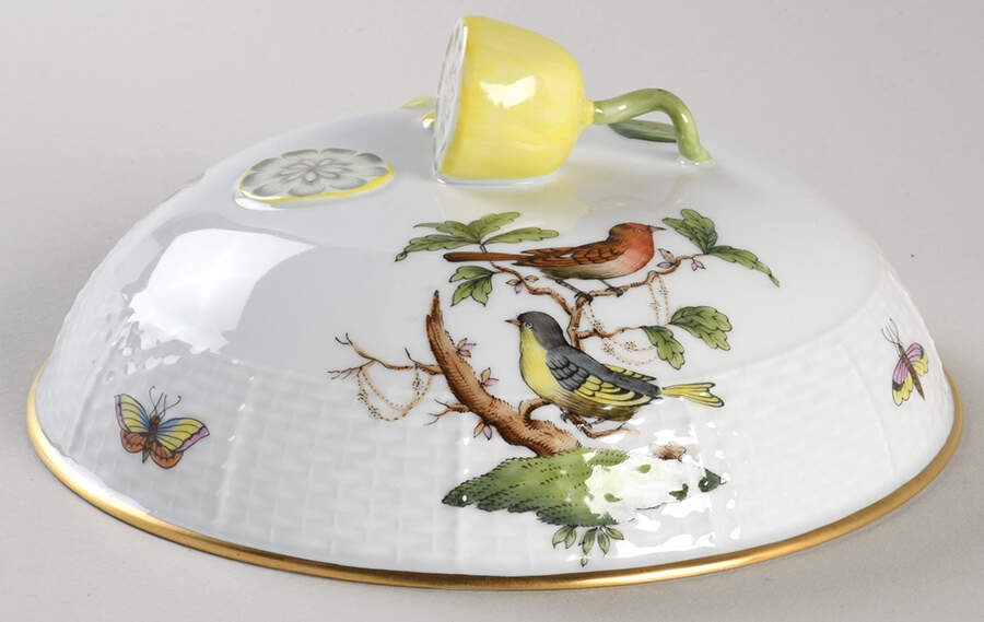 Rothschild Bird (RO) Lid for Muffin Dish by Herend-1