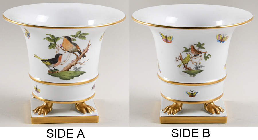 Rothschild Bird (RO) 5" Claw Footed Urn Vase by Herend-1