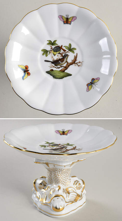 Rothschild Bird (RO) Round Compote (Height X Width) by Herend-1