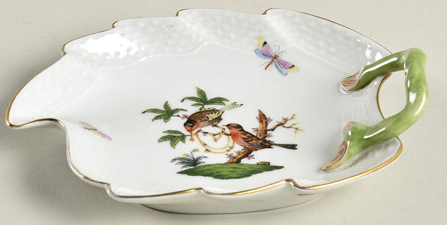Rothschild Bird (RO) 5" Leaf Dish by Herend-1