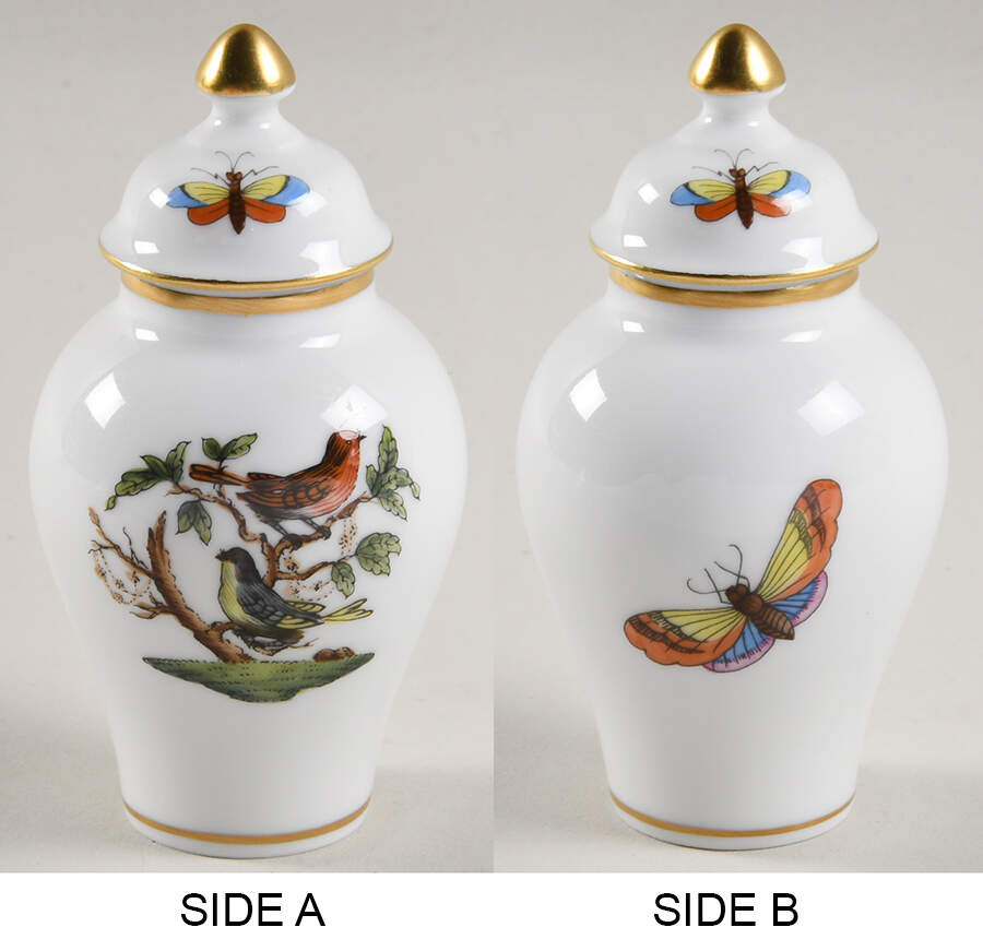 Rothschild Bird (RO) Small Covered Vase by Herend-1