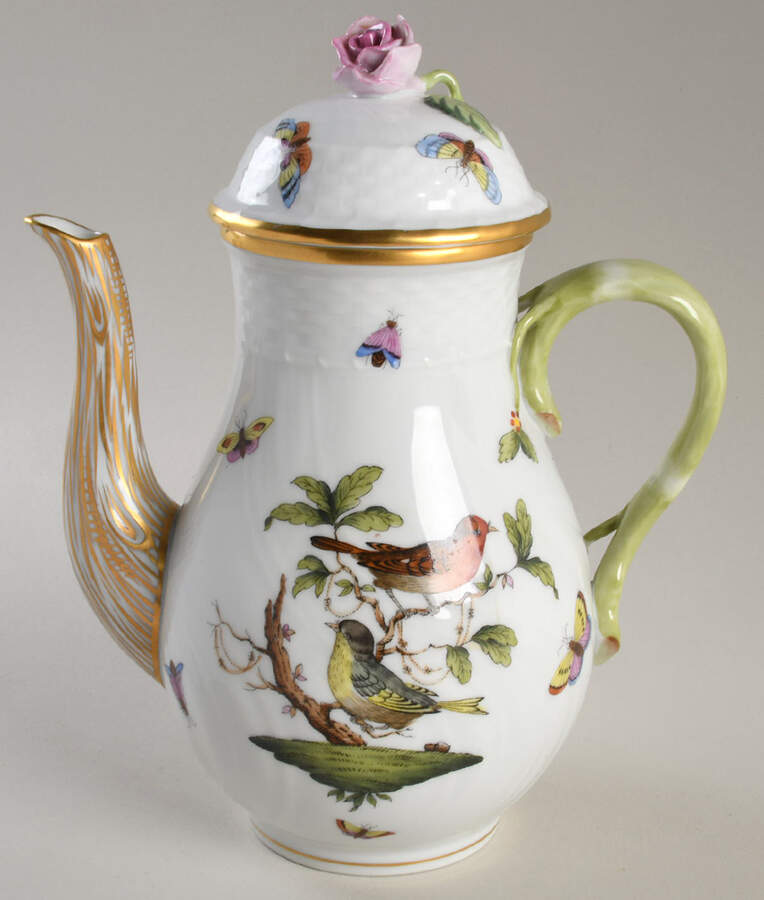Rothschild Bird (RO) Coffee Pot & Lid by Herend-1