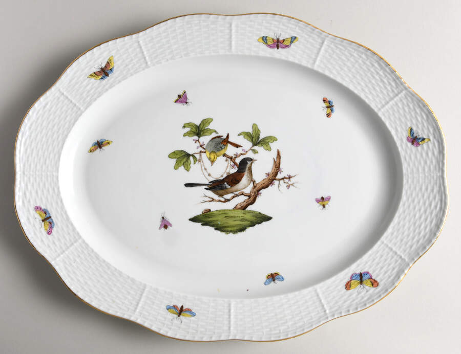Rothschild Bird (RO) 14" Oval Serving Platter by Herend-1