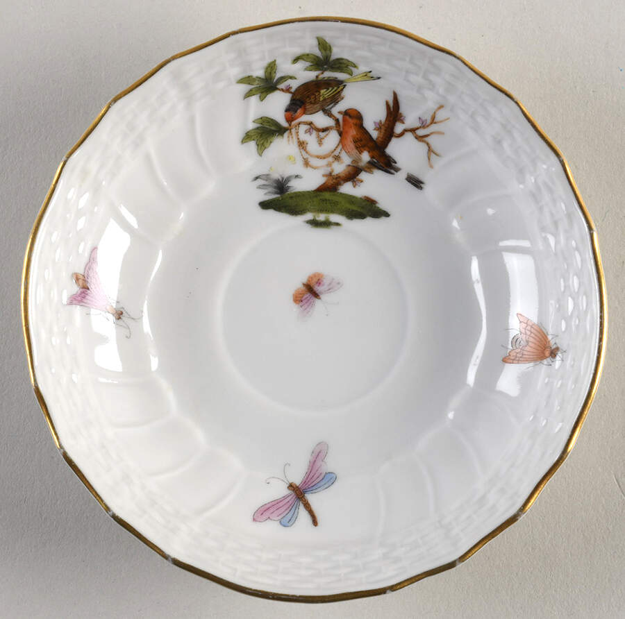 Rothschild Bird (RO) Saucer for Flat Demitasse Cup by Herend-1