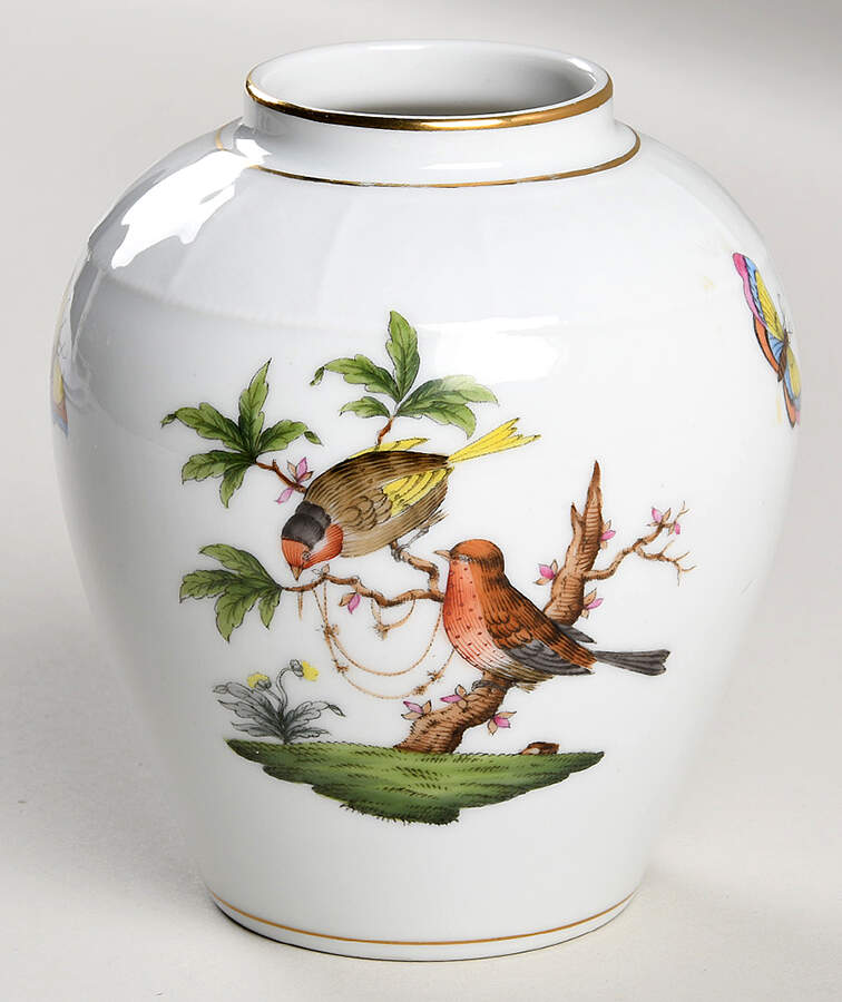 Rothschild Bird (RO) Tea Caddy No Lid by Herend-1