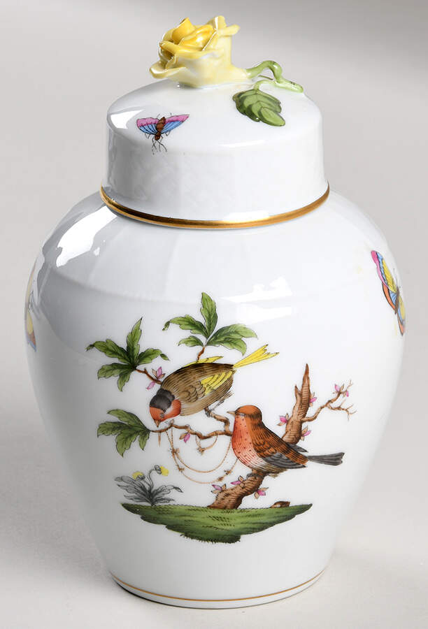 Rothschild Bird (RO) Tea Caddy & Lid by Herend-1