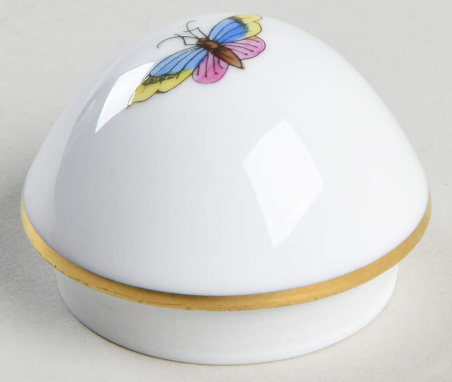 Rothschild Bird (RO) Lid for Standing Egg Shape Box by Herend-1