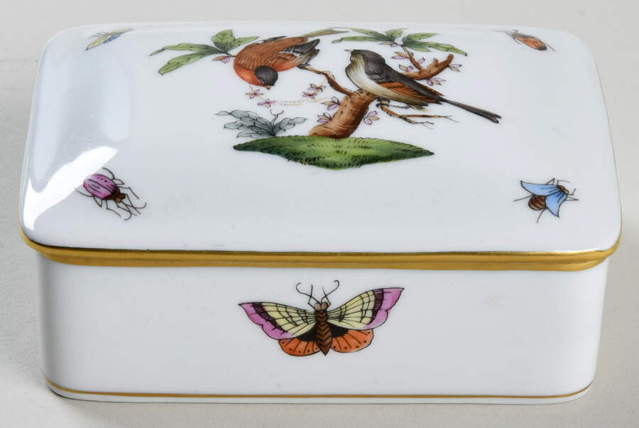 Rothschild Bird (RO) Cigarette Box & Lid by Herend-1