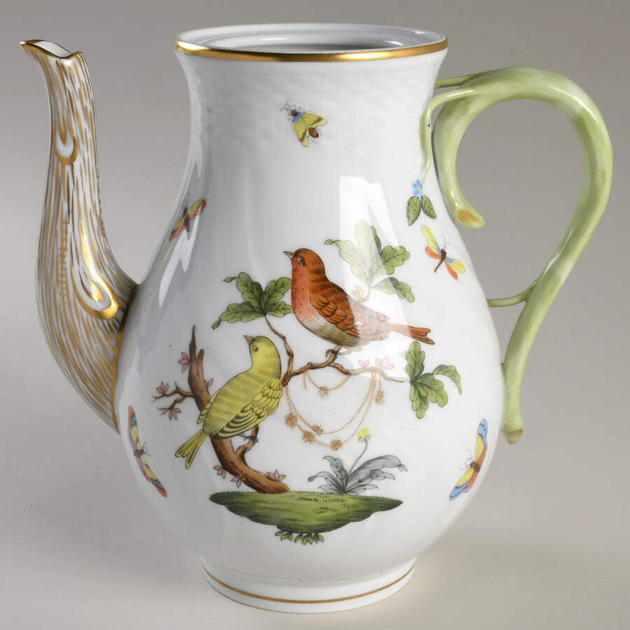 Rothschild Bird (RO) Coffee Pot No Lid by Herend-1