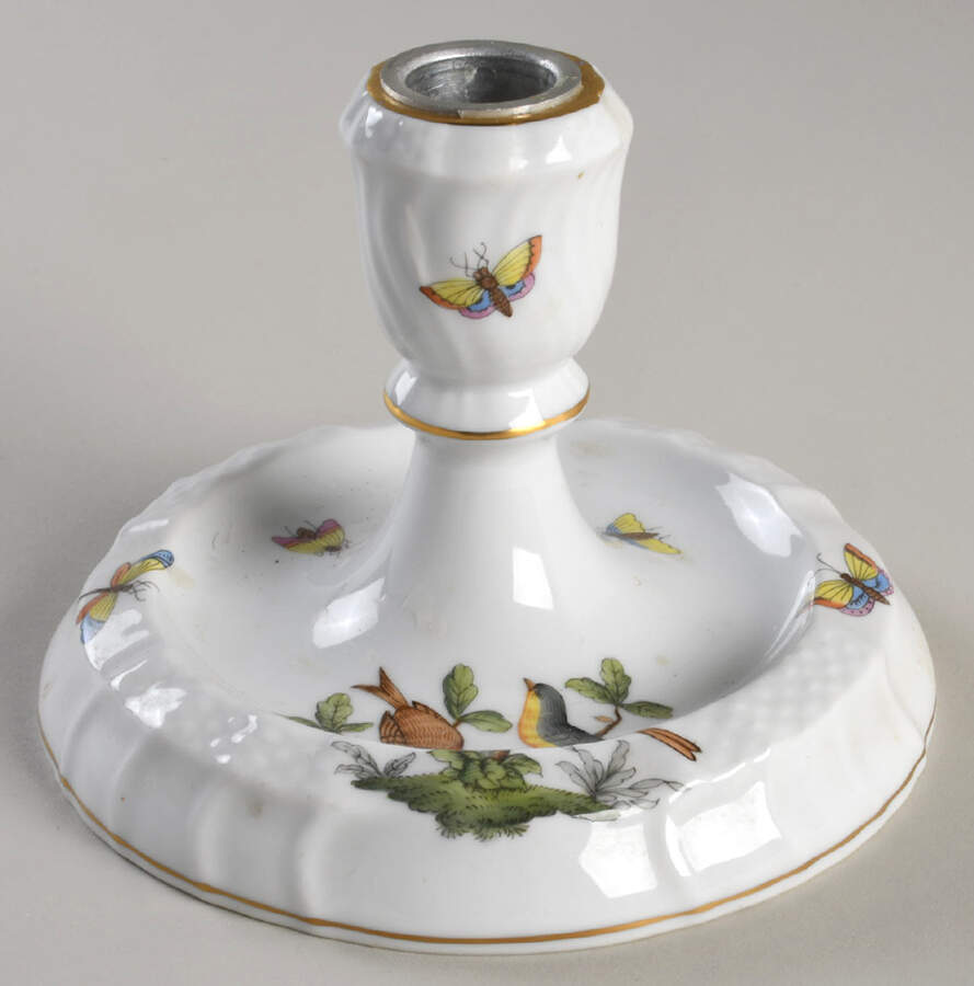 Rothschild Bird (RO) 4" Candlestick Base (Use w/Either 2,3,Or 4 Lt Arm) by Herend-1