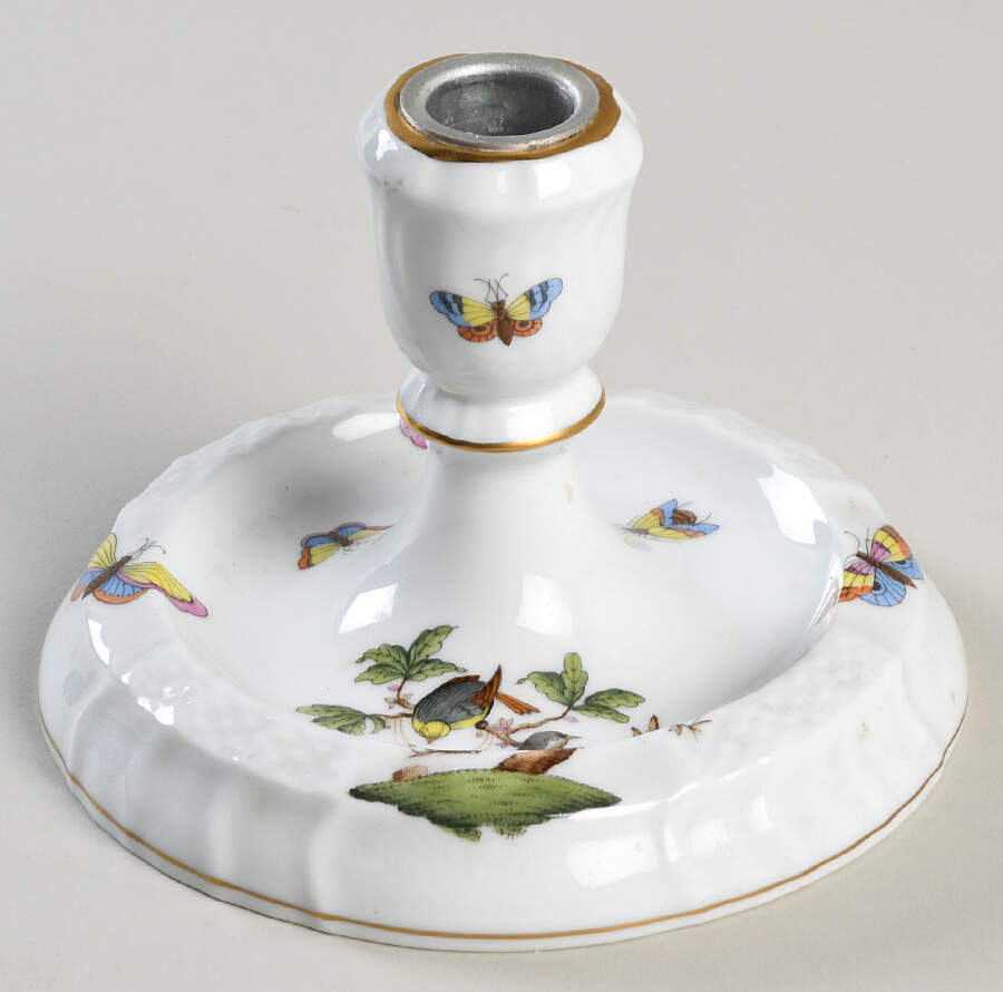 Rothschild Bird (RO) 4" Candlestick Base (Use w/Either 2,3,Or 4 Lt Arm) by Herend-1