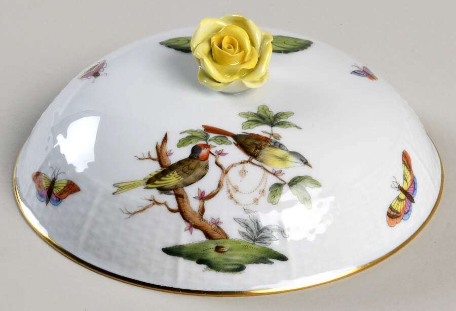 Rothschild Bird (RO) Lid for Muffin Dish by Herend-1