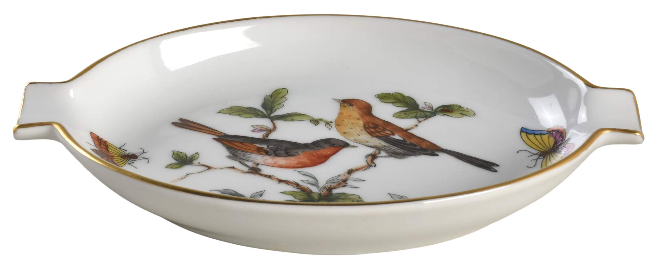 Rothschild Bird (RO) 5" Oval Ashtray with Lips by Herend-1