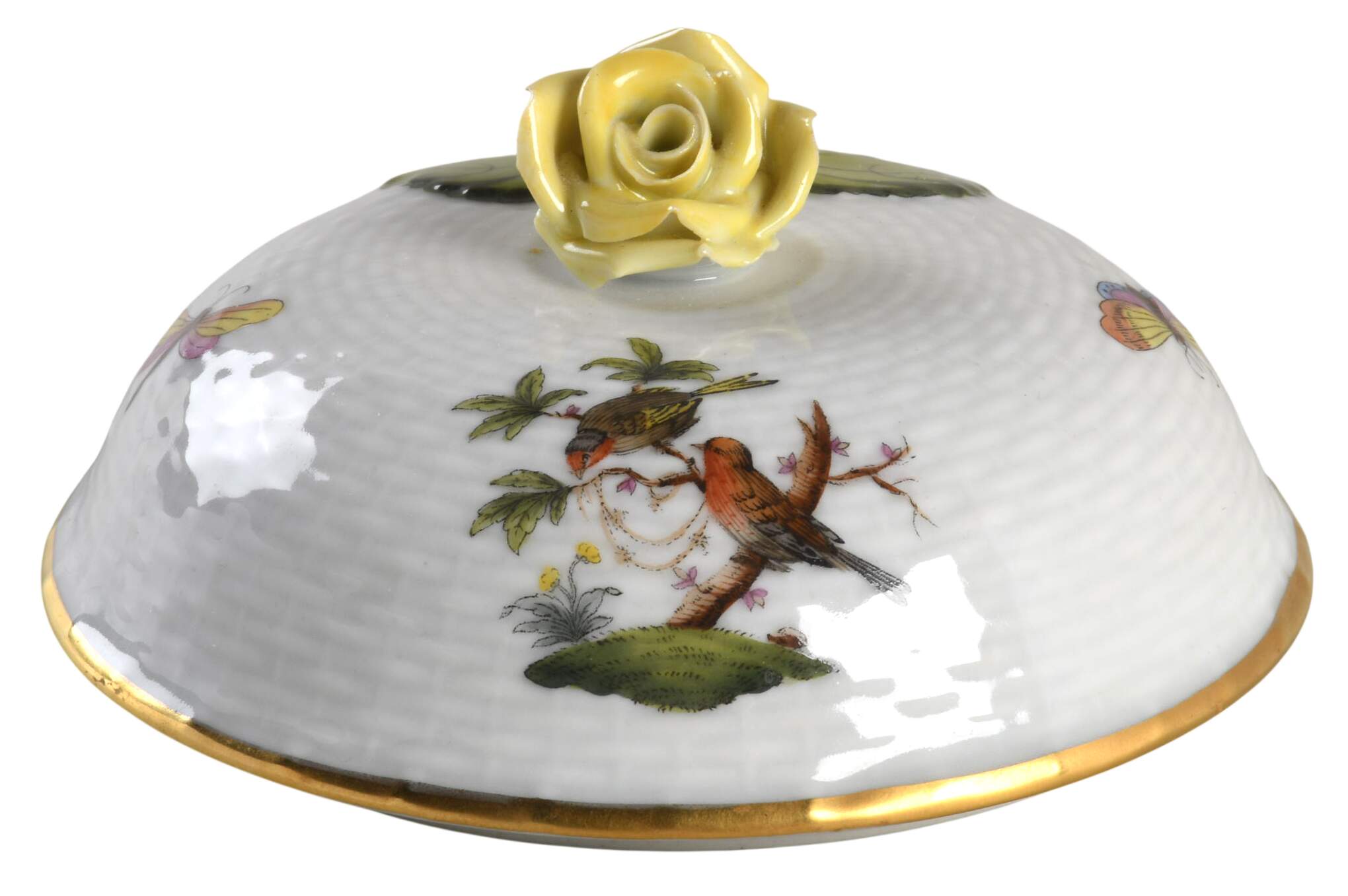 Rothschild Bird (RO) Lid for Medium Ginger Jar by Herend-1