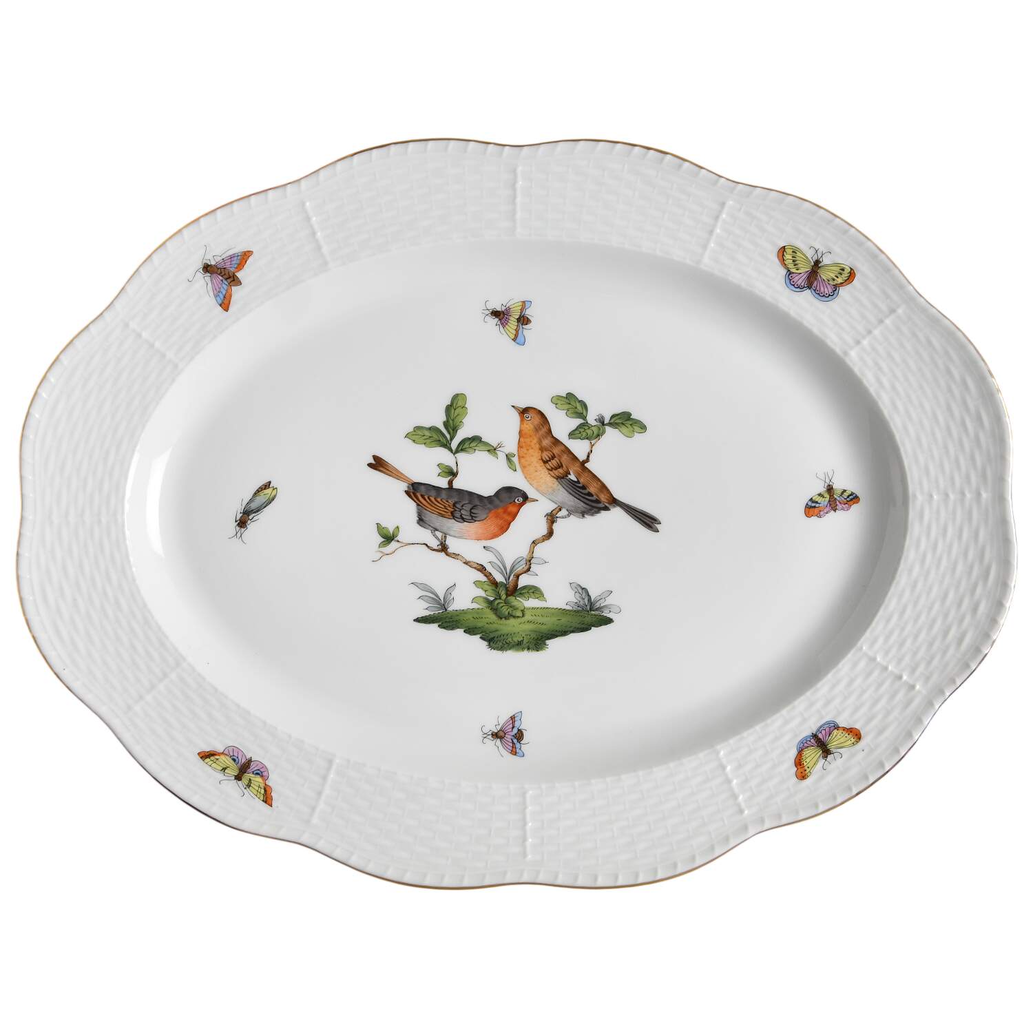 Rothschild Bird (RO) 13" Oval Serving Platter by Herend-1