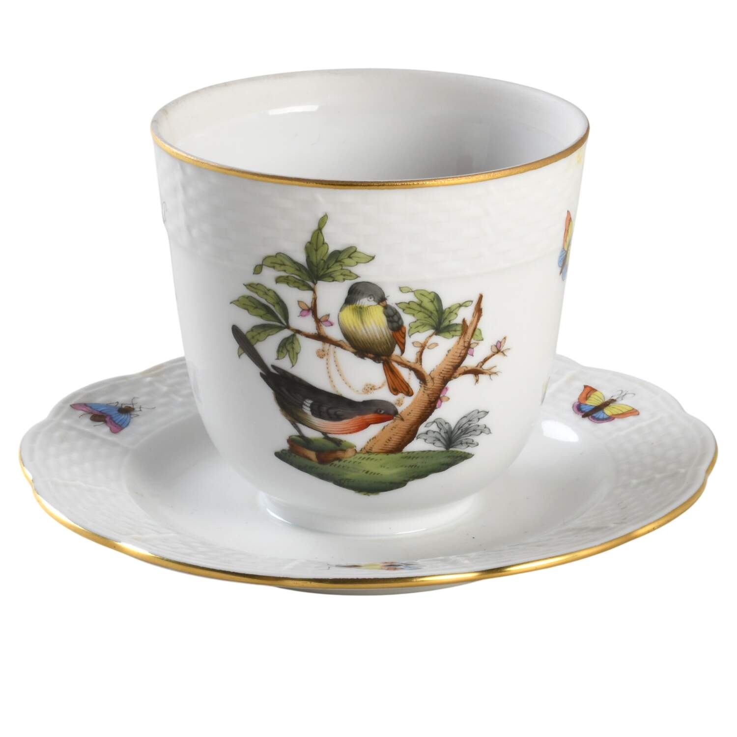 Rothschild Bird (RO) Jam/Jelly w/Attached Underplate No Lid by Herend-1