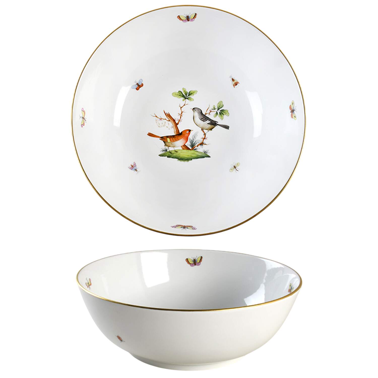 Rothschild Bird (RO) 11" Large Fruit Bowl by Herend-1