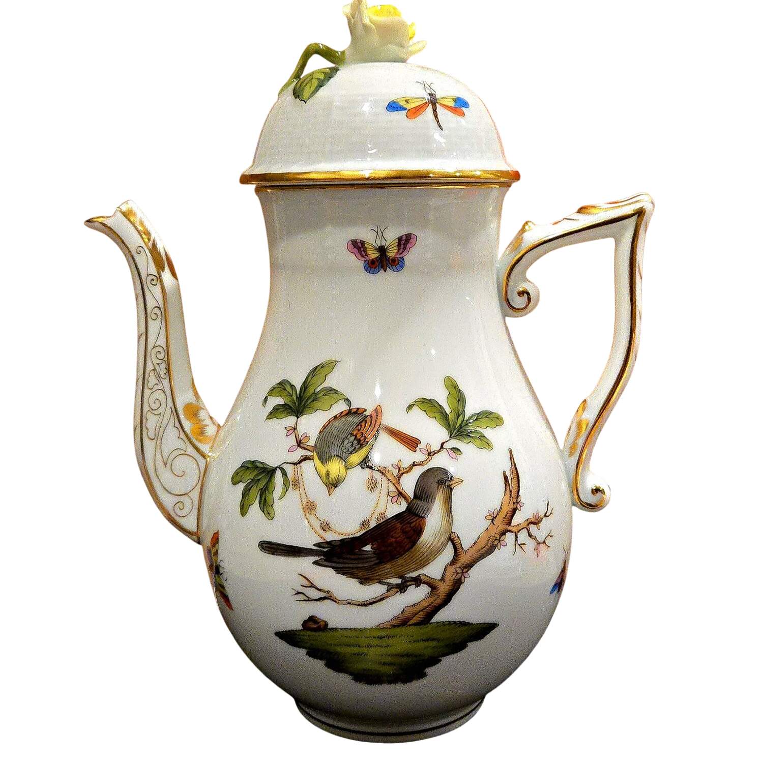 Rothschild Bird (RO) Small Coffee Pot & Lid by Herend-1