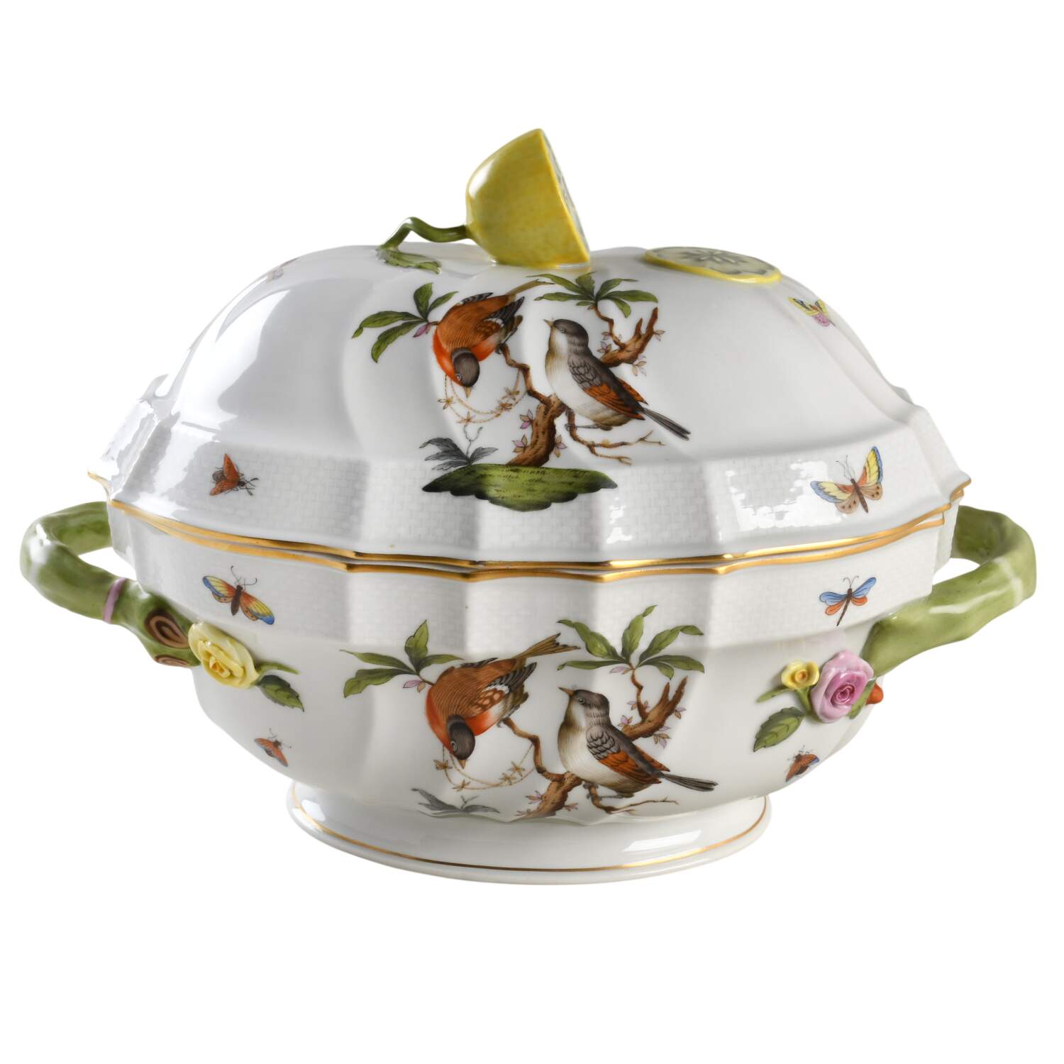 Rothschild Bird (RO) Oval Tureen & Lid by Herend-1