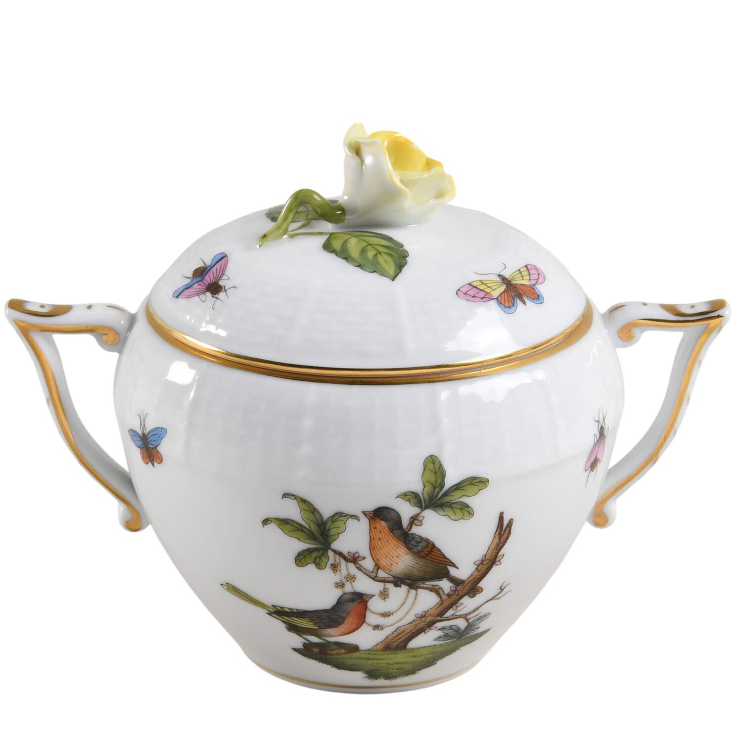 Rothschild Bird (RO) Sugar Bowl & Lid by Herend-1