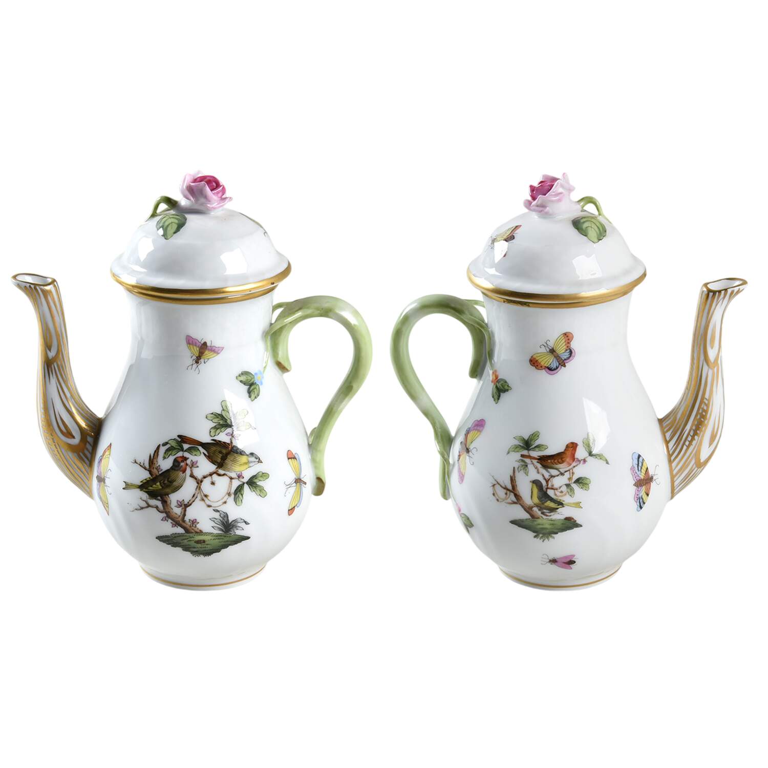 Rothschild Bird (RO) Individual Coffee Pot & Lid by Herend-1